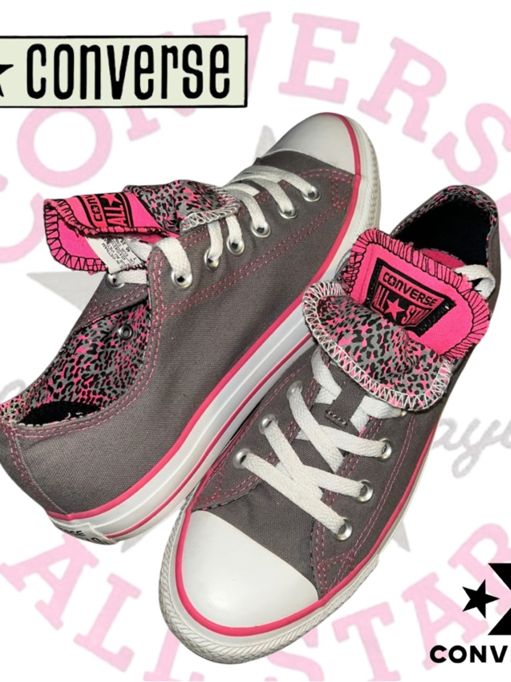 Converse Double Tongued Leopard Low-Tops